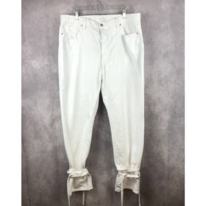 Good American Good Boy Jeans Women‎ 16 Ankle Wrap Tie Flat Tummy Gap Proof White